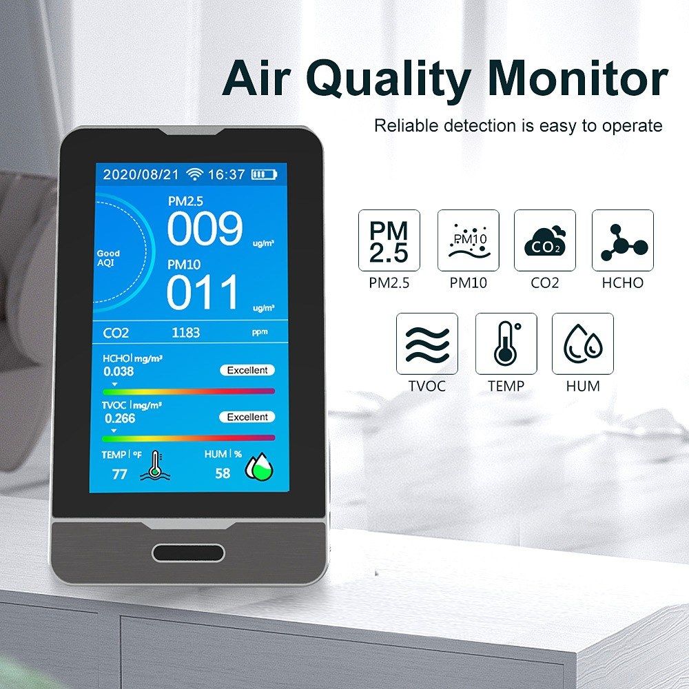 DM73B TUYA WIFI 4.3 Inch LED Display Portable PM2.5 PM1.0