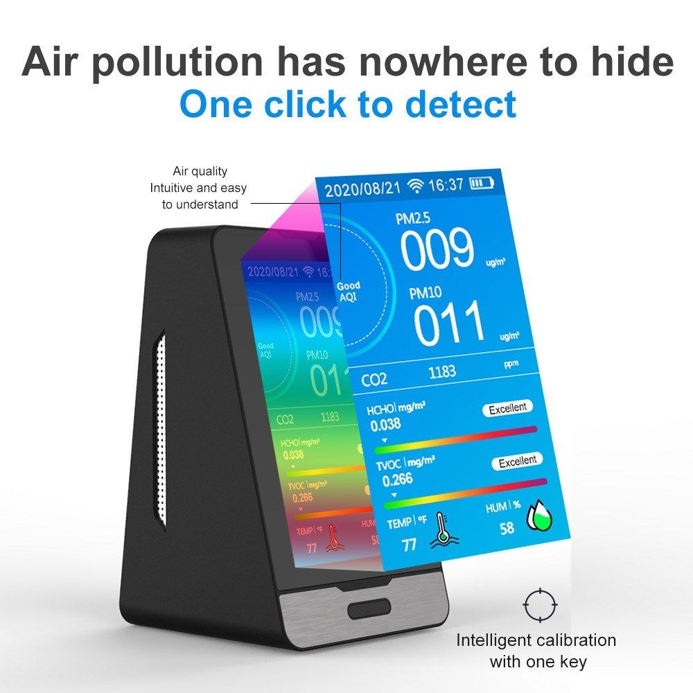 DM73B TUYA WIFI 4.3 Inch LED Display Portable PM2.5 PM1.0