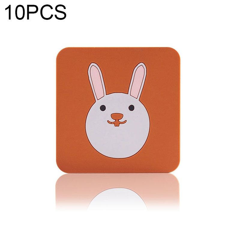10 PCS Anti-scald And Heat-resistant Placemats Home Waterproof And Oil-proof Table Mats Silicone Coasters, Size:Small, Style:Bunny