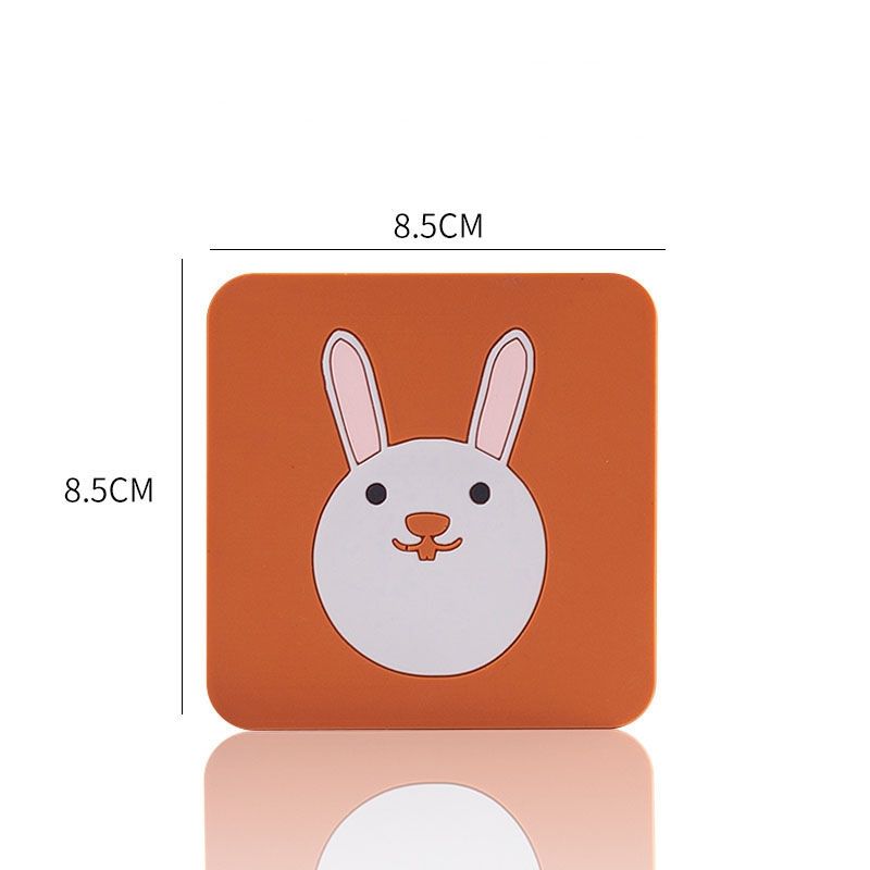 10 PCS Anti-scald And Heat-resistant Placemats Home Waterproof And Oil-proof Table Mats Silicone Coasters, Size:Small, Style:Bunny