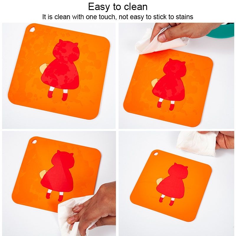 10 PCS Anti-scald And Heat-resistant Placemats Home Waterproof And Oil-proof Table Mats Silicone Coasters, Size:Small, Style:Bunny