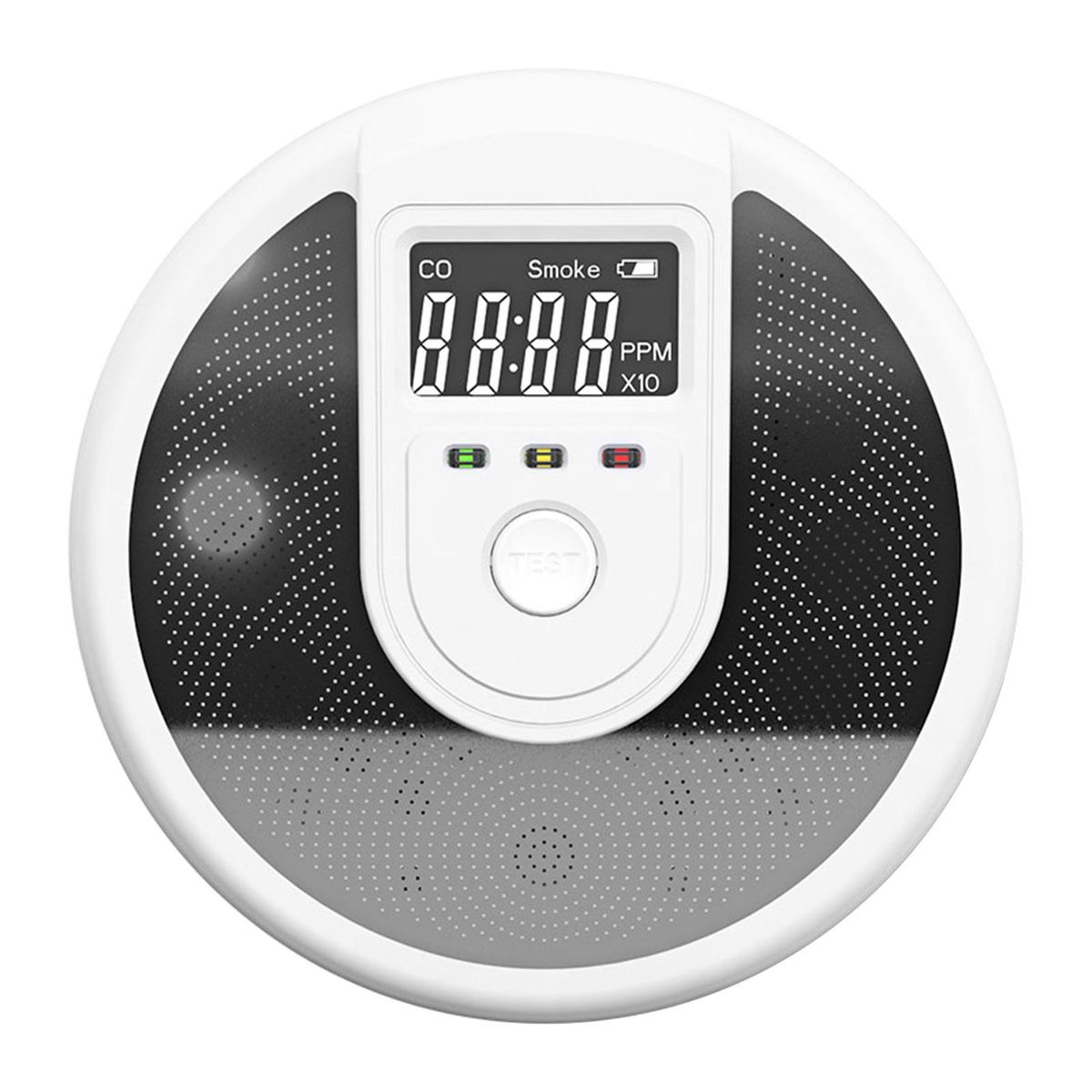 Combination Carbon Monoxide Smoke Detector Battery Operated Smoke CO Detector with LCD Display Human Voice Alarm
