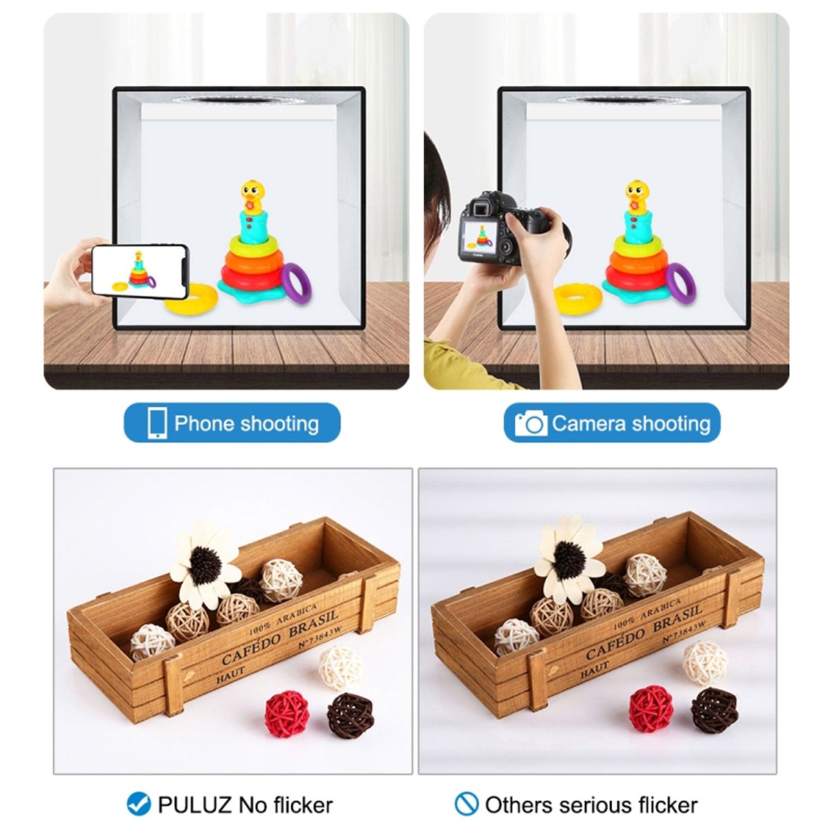 250mm Portable Folding Photography Light Box Ring