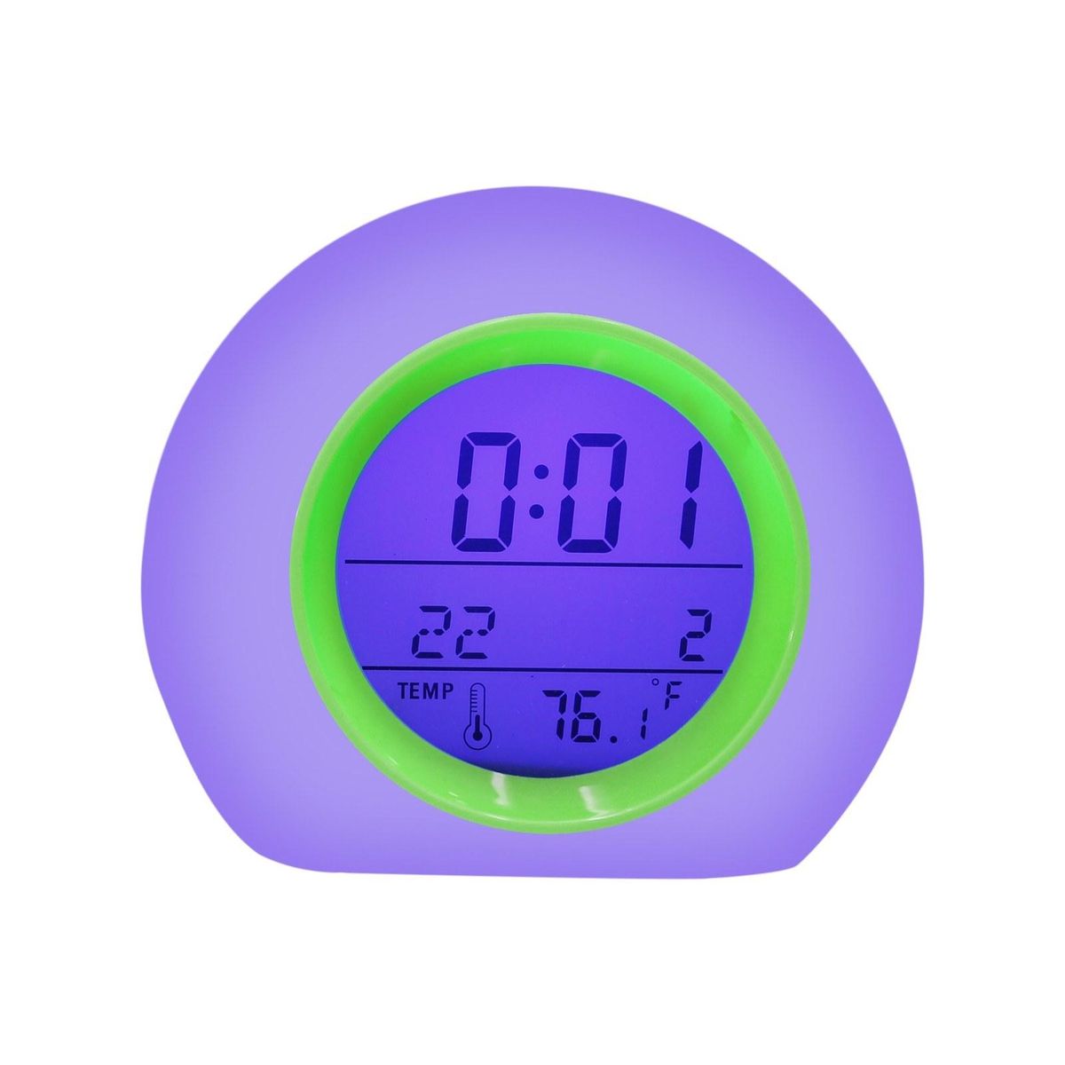 Digital Alarm Clock, 7 Color Night Light, Snooze, Temperature Detect for Kids, Boys and Girls Sleep Timer LED Display, 5 Ringing Tones Options (Blue)