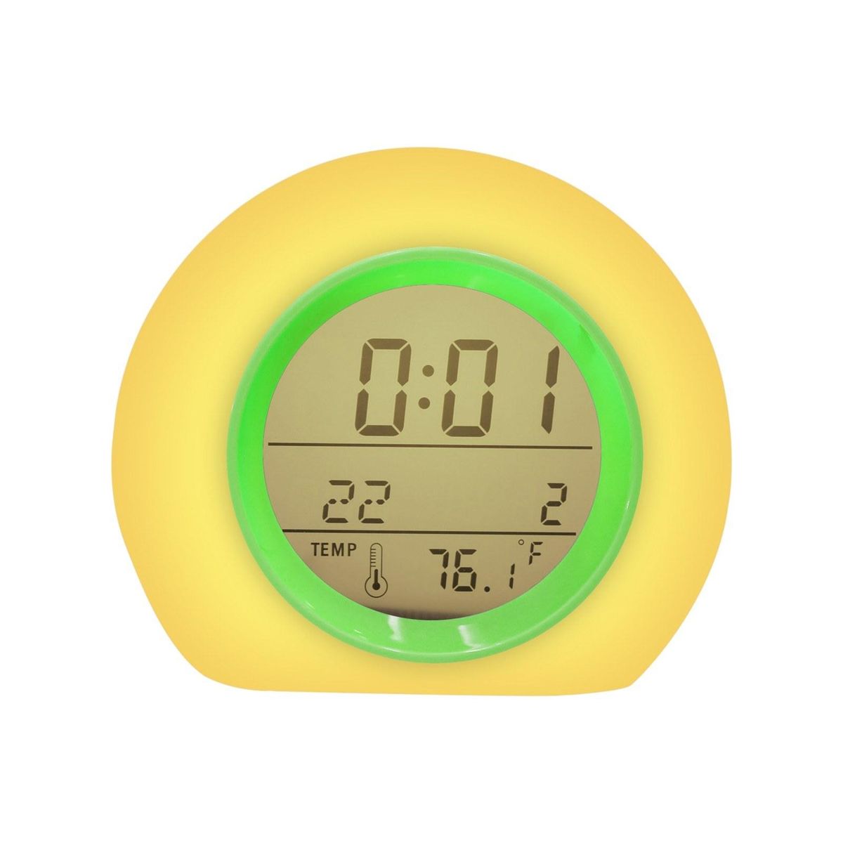 Digital Alarm Clock, 7 Color Night Light, Snooze, Temperature Detect for Kids, Boys and Girls Sleep Timer LED Display, 5 Ringing Tones Options (Blue)