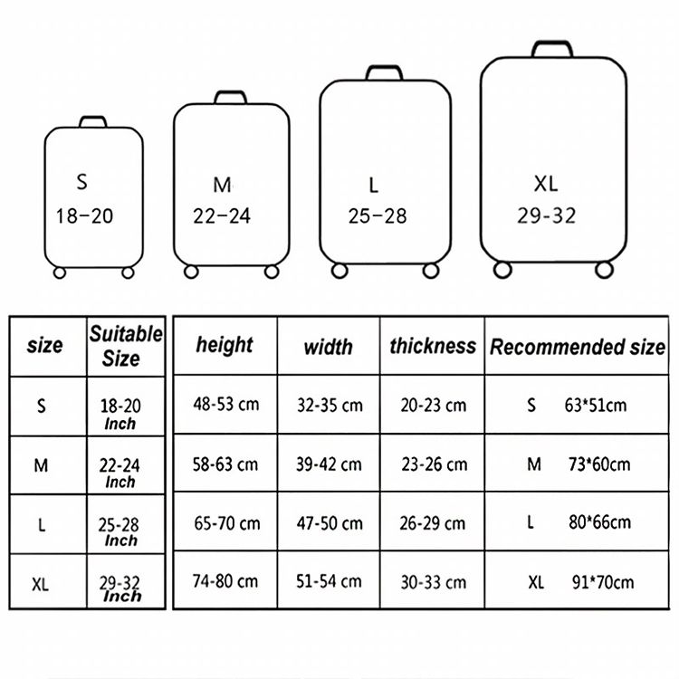Dust Cover Travel Abrasion-resistant Elastic Luggage Protective Cover Suitcase Dust Covers 25-28 Inch