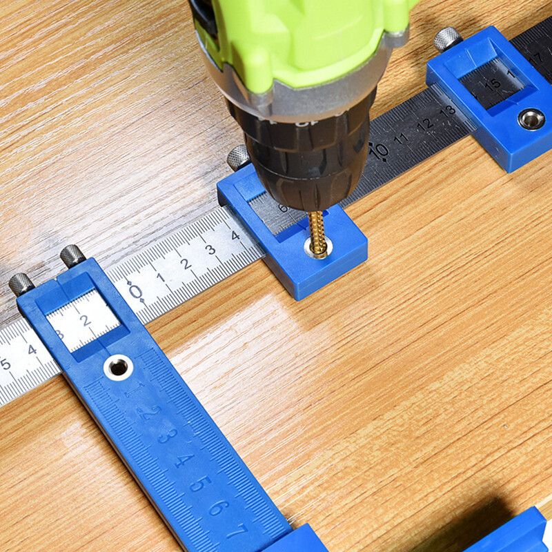 Punch Adjustable Drill Guide Woodworking Sleeve Cabinet Hardware Jig Drawer Pull Wood Drilling Dowelling Carpenter Tool Kit