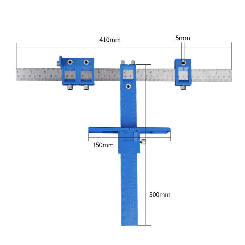 Punch Adjustable Drill Guide Woodworking Sleeve Cabinet Hardware Jig Drawer Pull Wood Drilling Dowelling Carpenter Tool Kit
