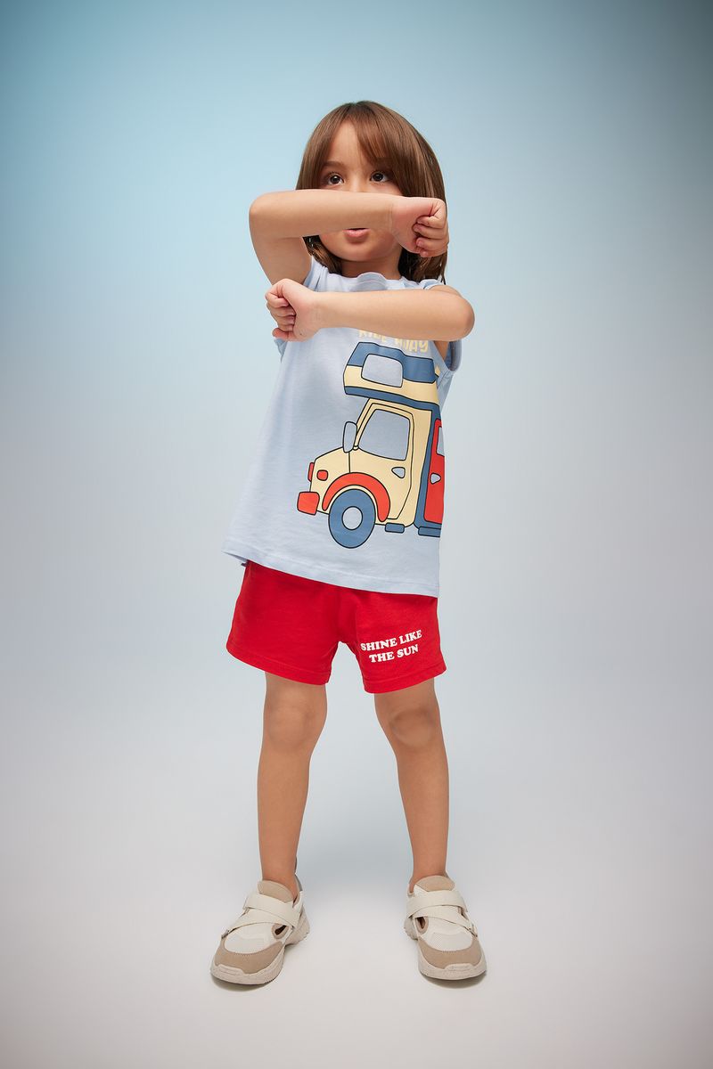 BabyBoy Casual Regular Fit Knitted Short - Red