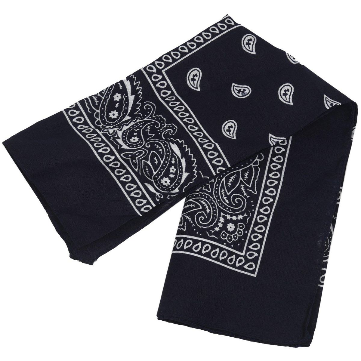 Navy blue Square Paisley Bandanas Double Sided Head Wrap