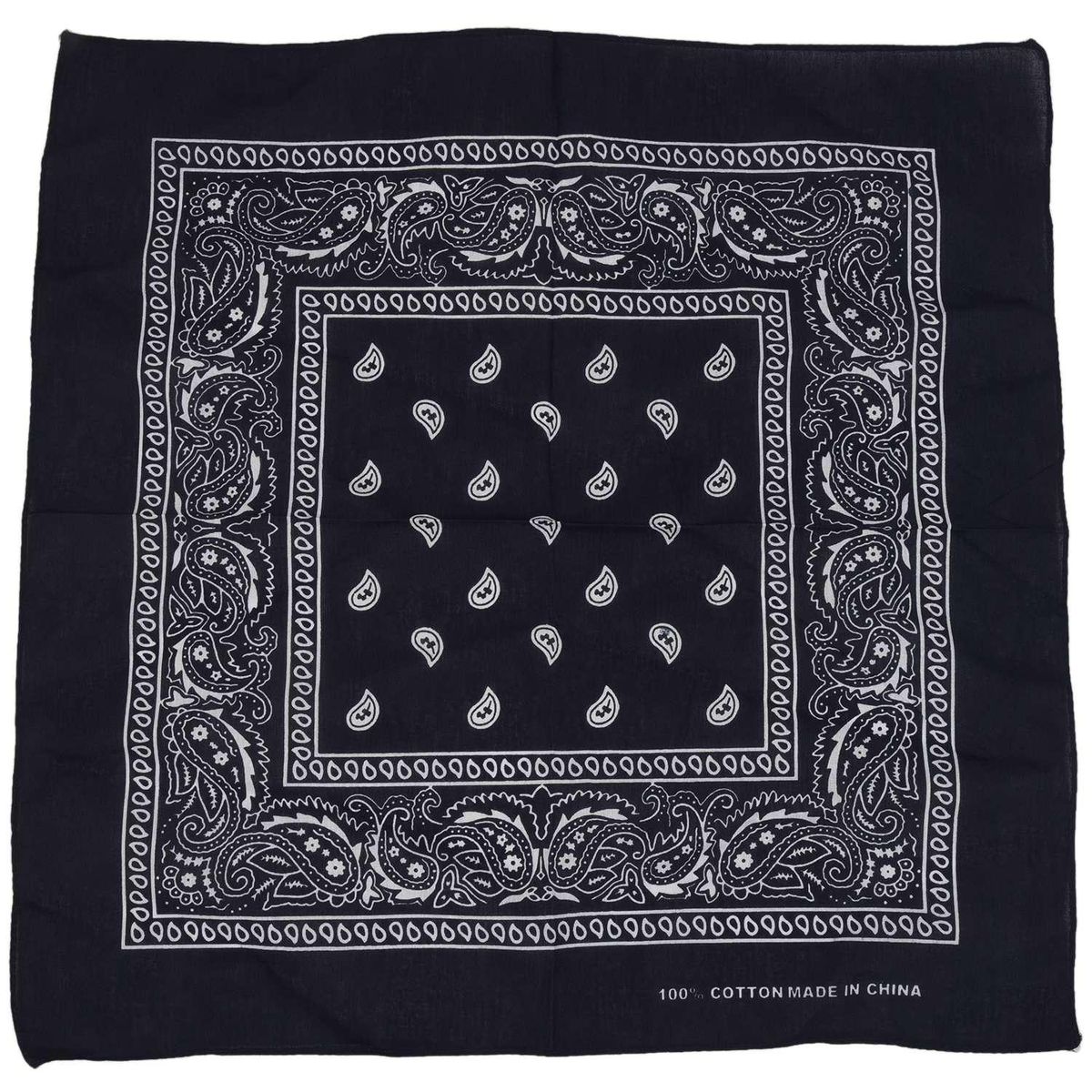 Navy blue Square Paisley Bandanas Double Sided Head Wrap