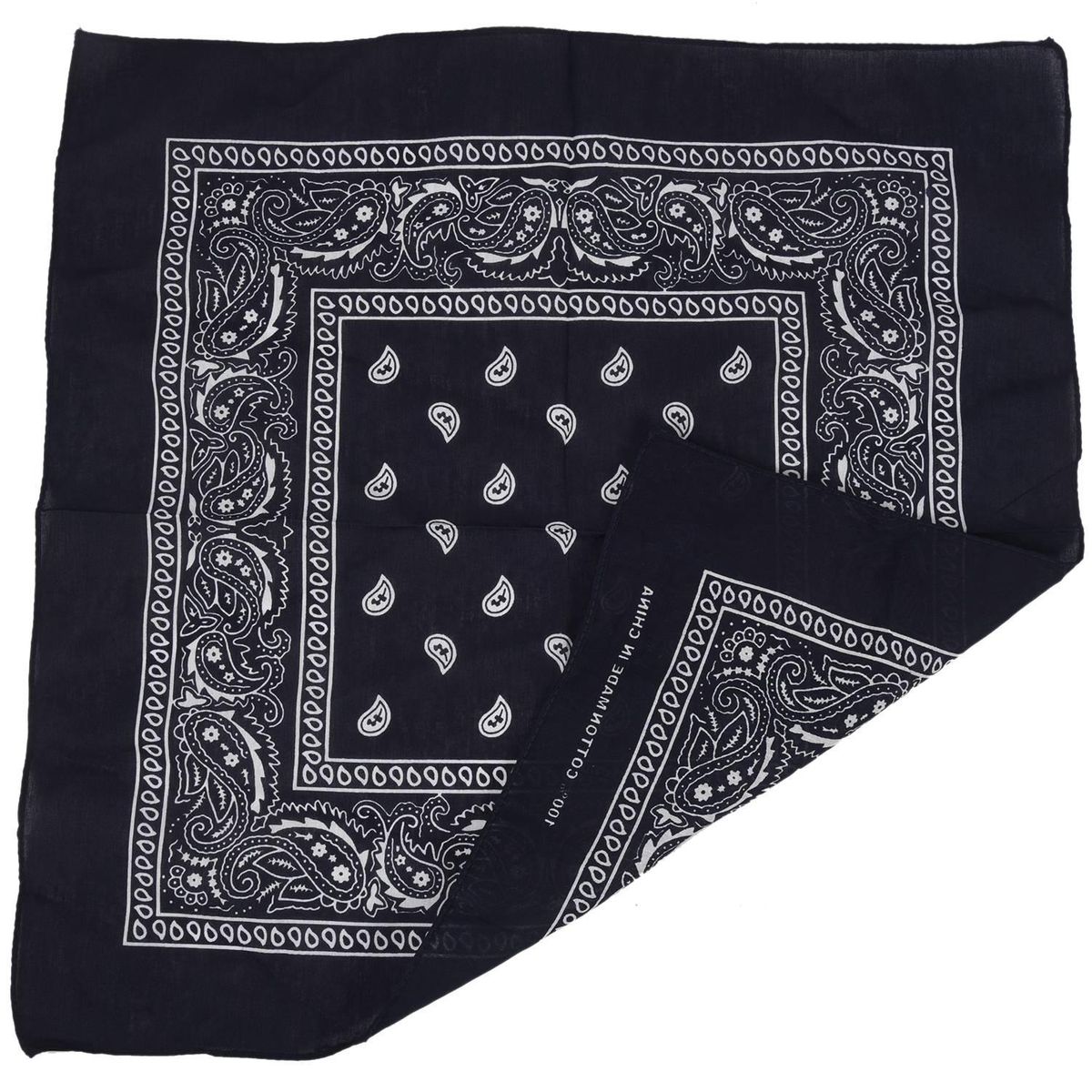 Navy blue Square Paisley Bandanas Double Sided Head Wrap