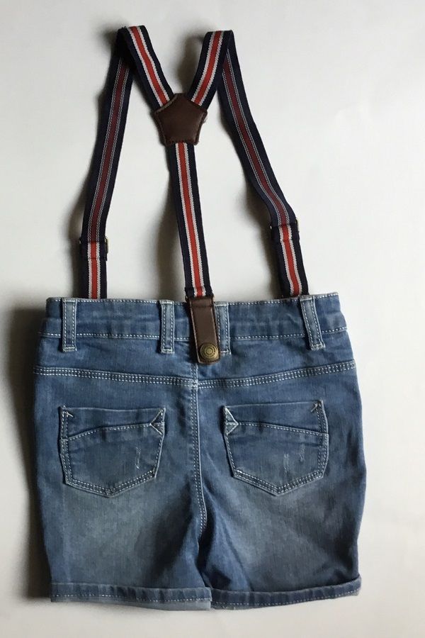 Baby Boys' Suspender Denim Short