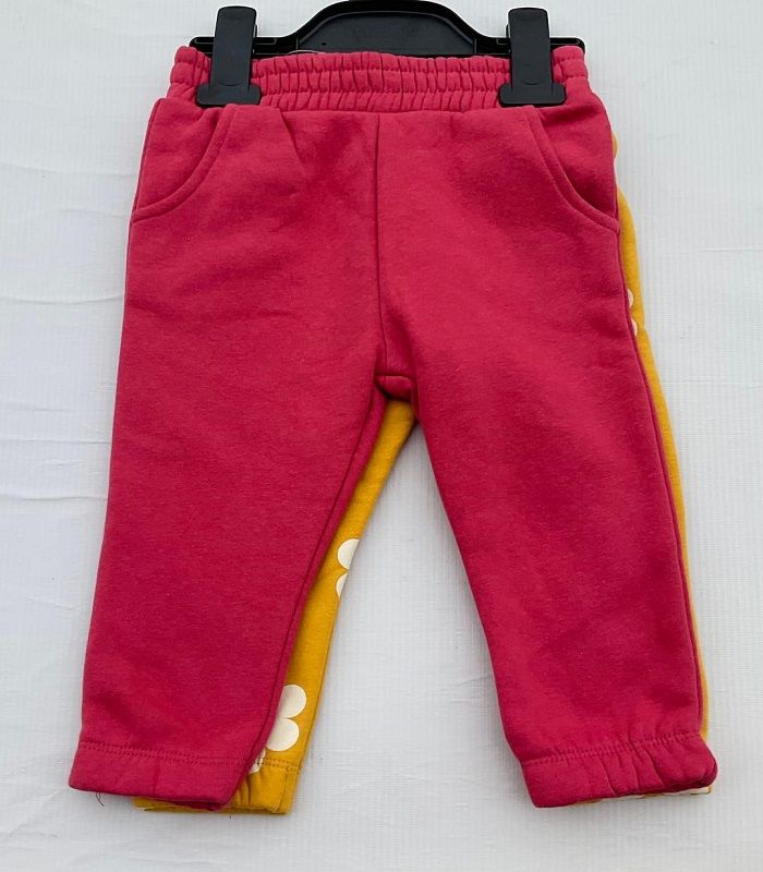 Baby Girl Plain Pink & Sunflower Joggers -2 Pack