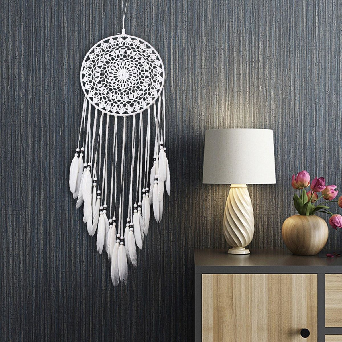 Dream Catchers Handmade Woven Dreamcatchers for Wall Hanging Decoration with Feather Dream Catcher for Baby Room Bedroom Party Wedding