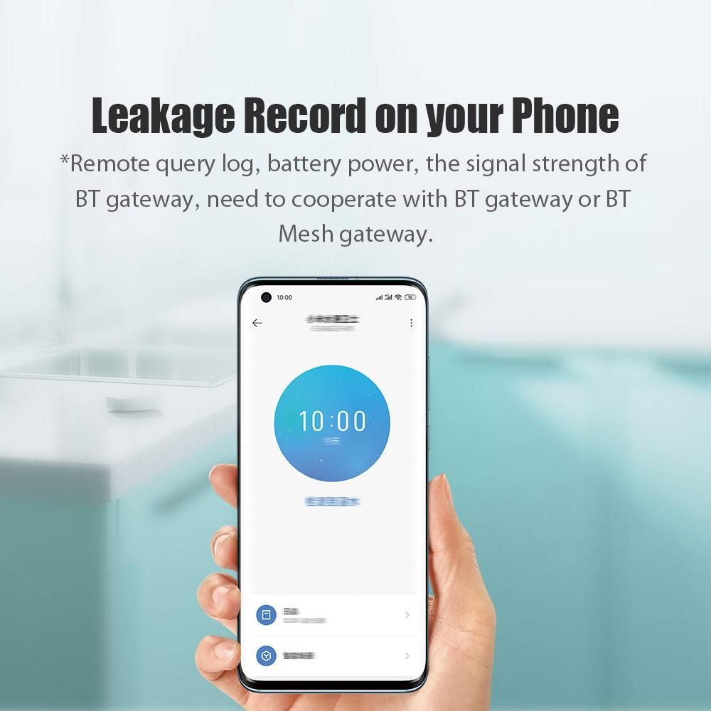 Xiaomi Water Sensor Smart App Leak and Drip Alert Leak Detector Flood Sensor Alarm BT Water Detector App Alerts Easy to Install Remote Waterproof Leak Sensor Used with Other Mi Smart Products Equipped with BT Mesh Gateway  SJ
