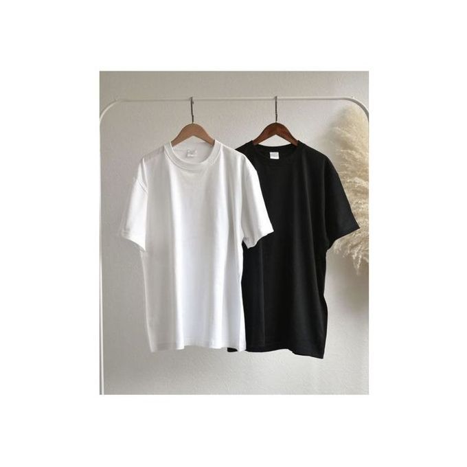 2 IN 1 UNISEX PLAIN ROUND NECK POLO T-SHIRT