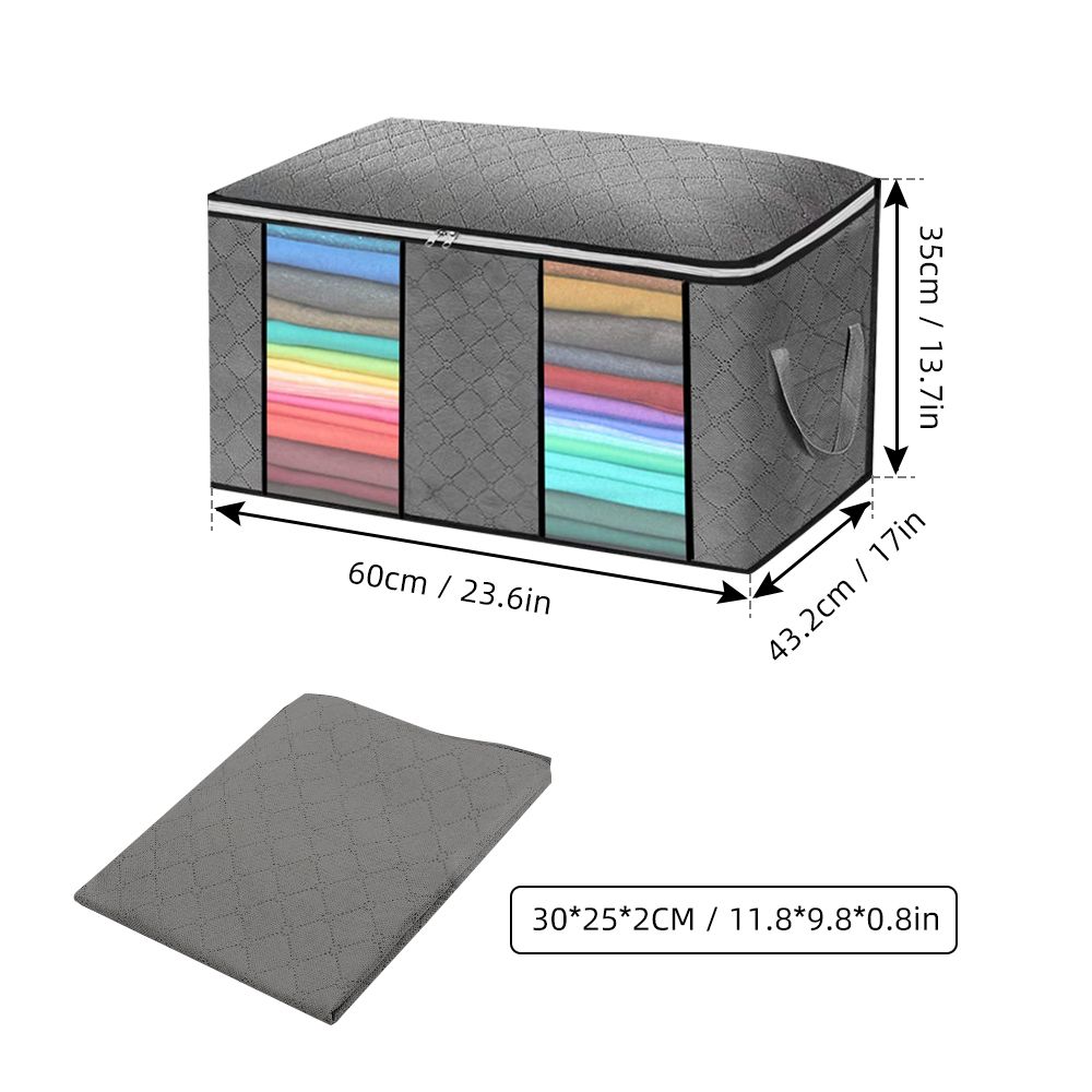 3PCS 60*43*35CM 90L Foldable Clothes Storage Bag Organizer