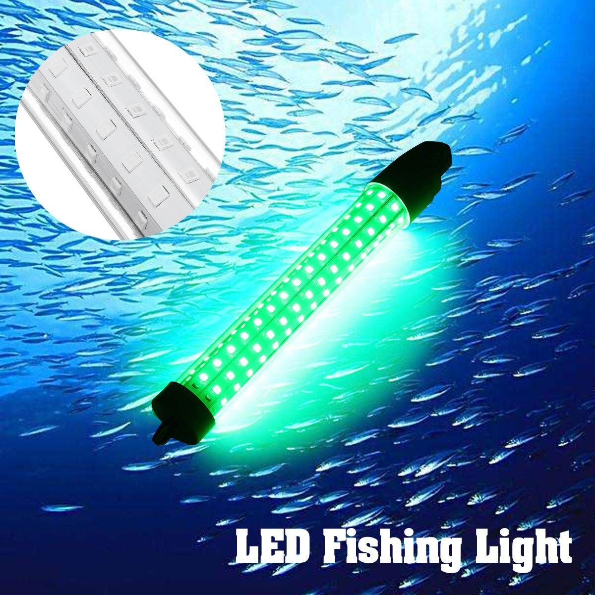 12V LED Green Underwater Fish Night Light Squid Lamp Bait Finder
