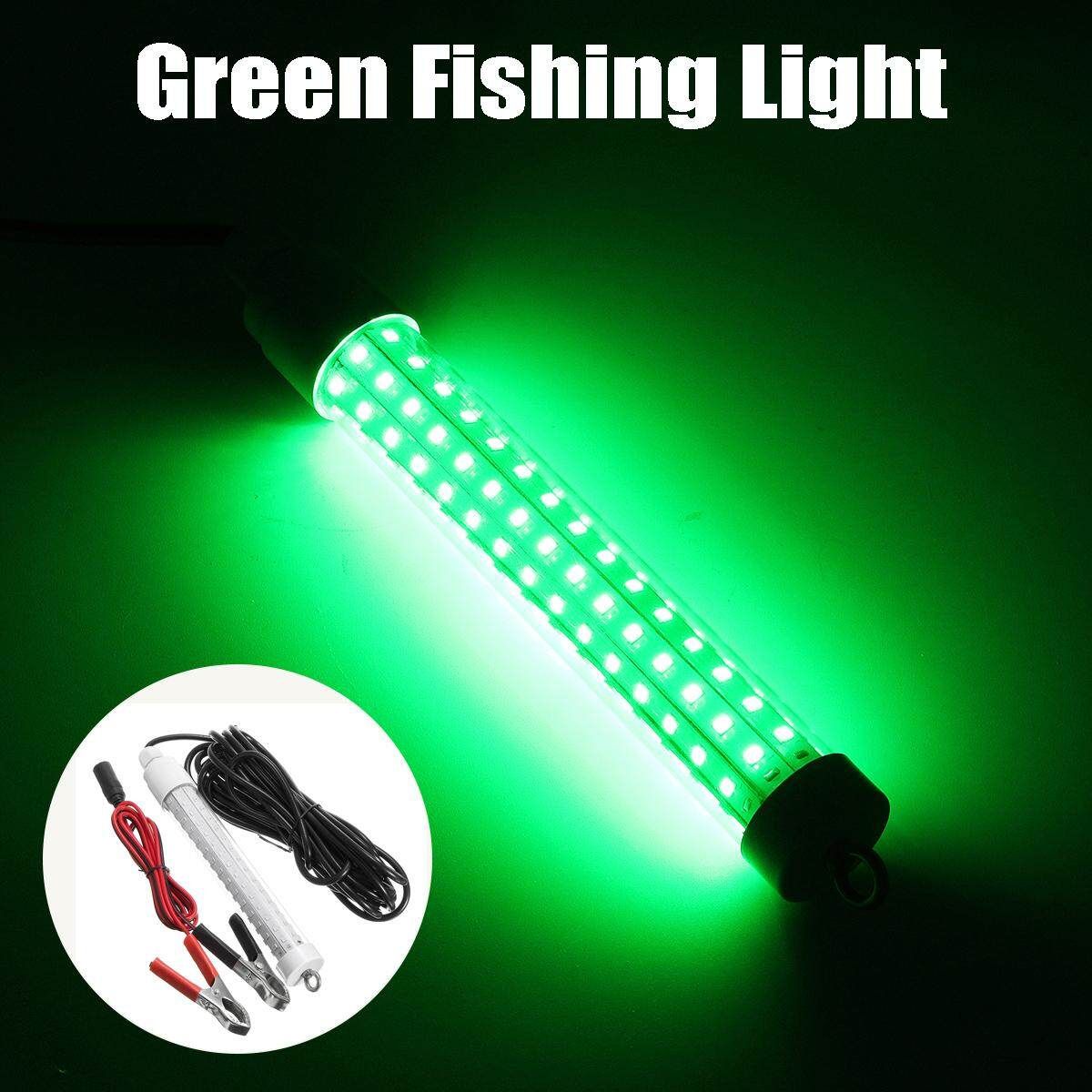 12V LED Green Underwater Fish Night Light Squid Lamp Bait Finder
