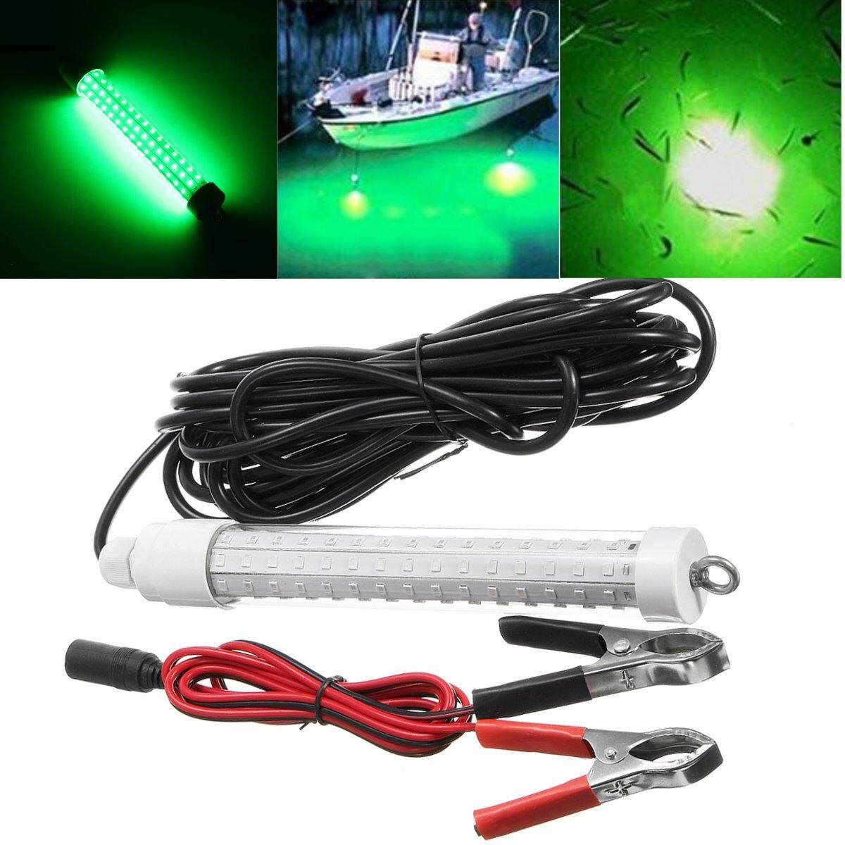 12V LED Green Underwater Fish Night Light Squid Lamp Bait Finder