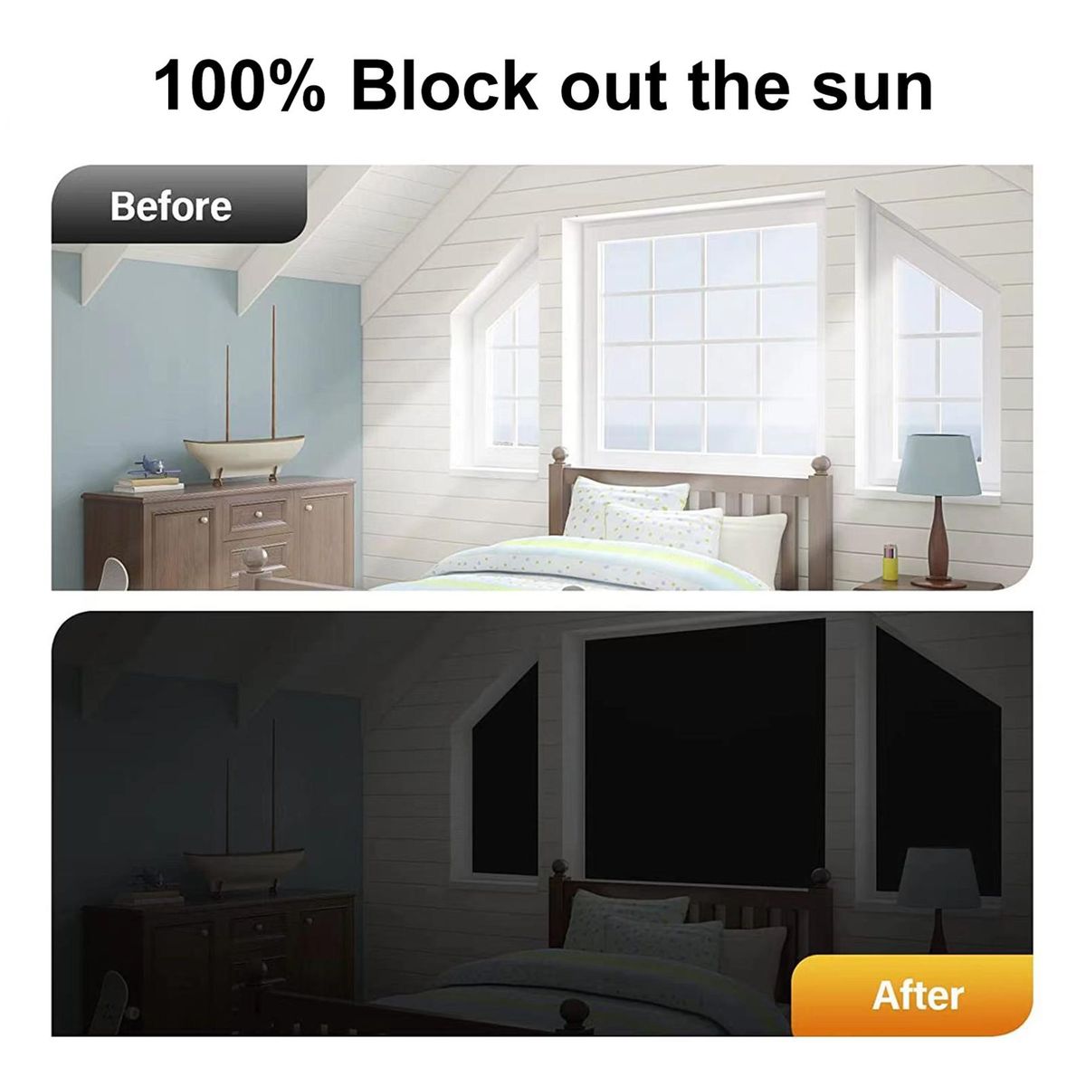 Portable Blackout Curtain Set Removable Travel Window Blind for Light