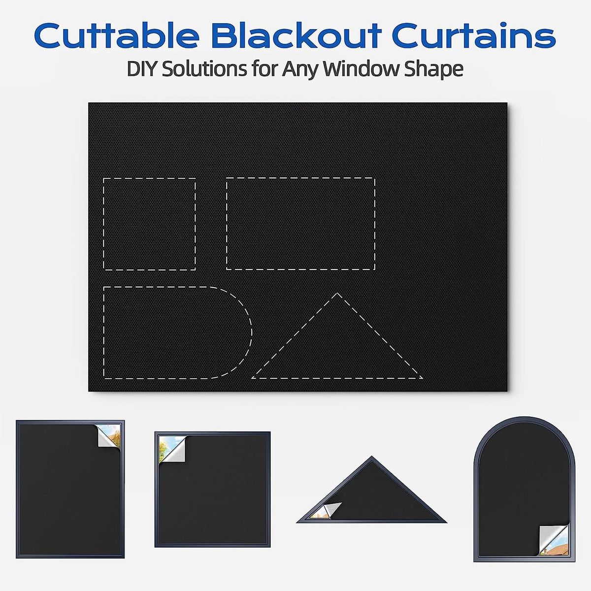 Portable Blackout Curtain Set Removable Travel Window Blind for Light