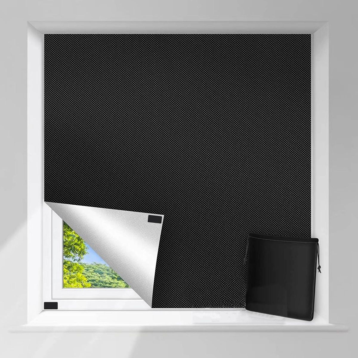 Portable Blackout Curtain Set Removable Travel Window Blind for Light