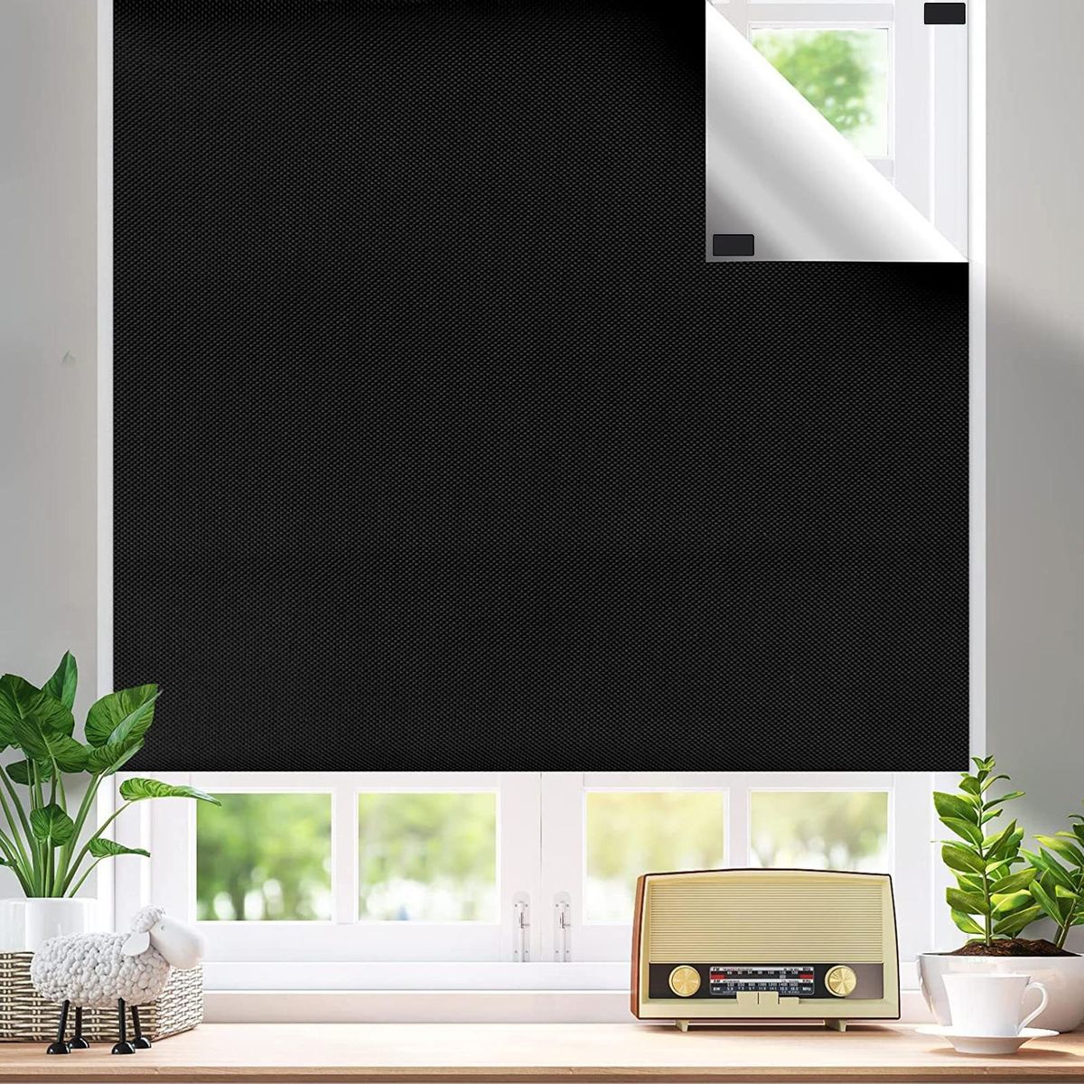 Portable Blackout Curtain Set Removable Travel Window Blind for Light