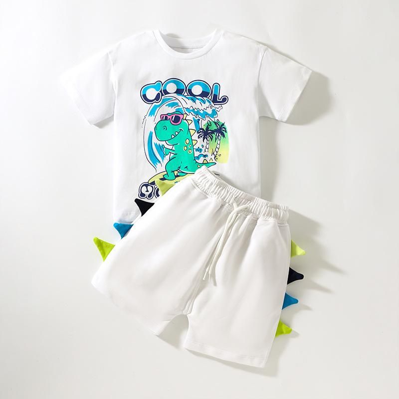 2023 Men's Children's Suit Summer New Cartoon Children's Suit Loose And Cute Round