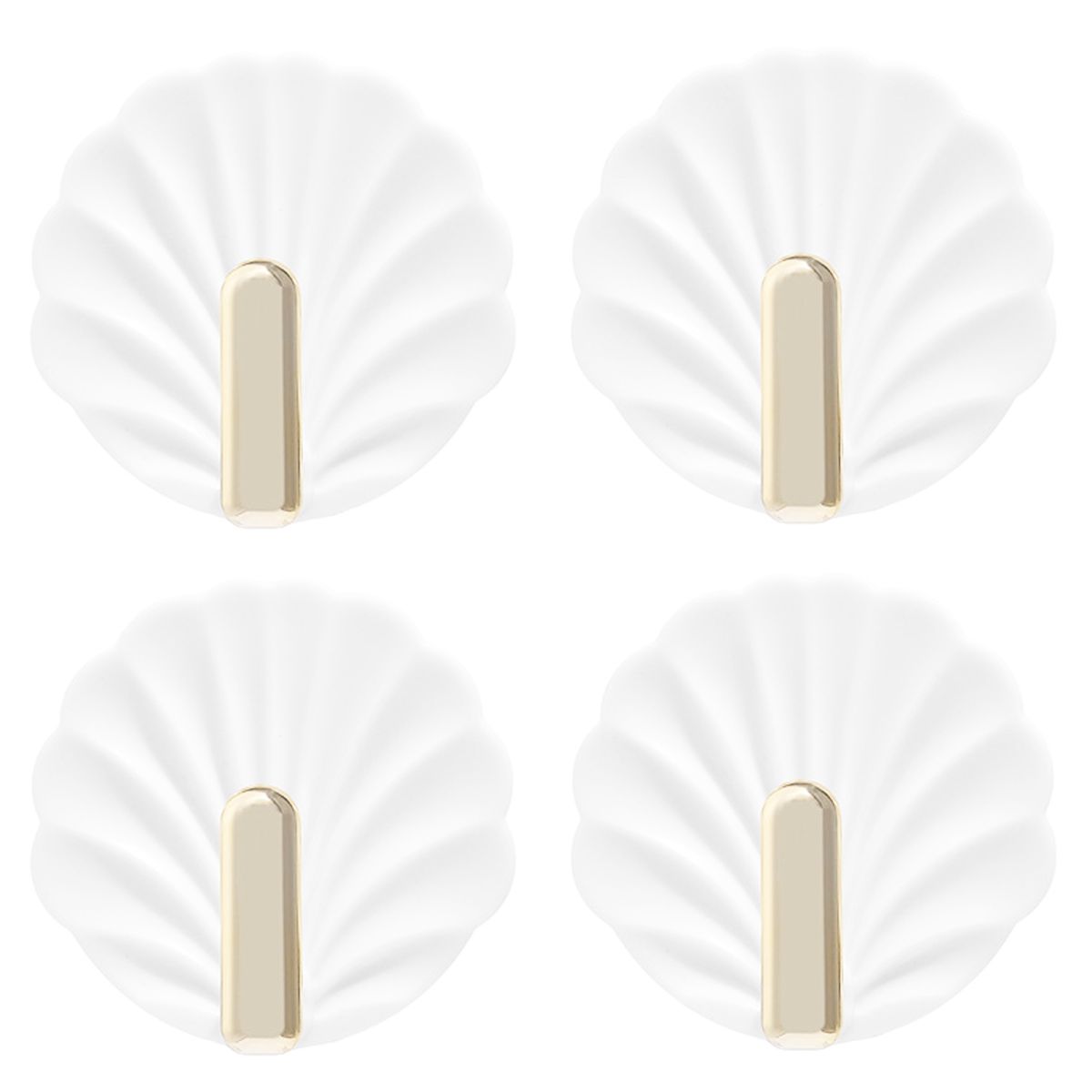 4Pcs Wall Hooks Home Keys Small Items Stick Door Hooks White