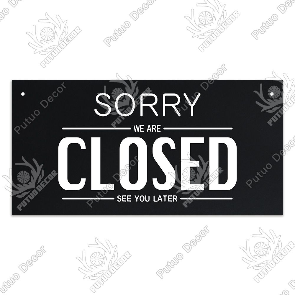 Putuo Decor Open Closed Wooden Hanging Signs-WP3035
