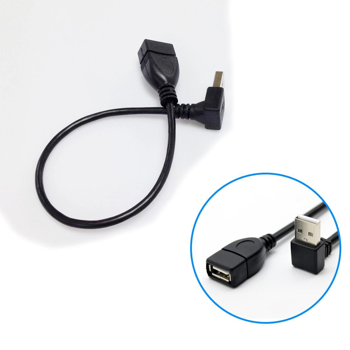 USB2.0 male to female extension cable 25CM 90 degree elbow