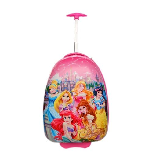 Princess 2 Wheels Plastic Trolley School Bag - Big Size