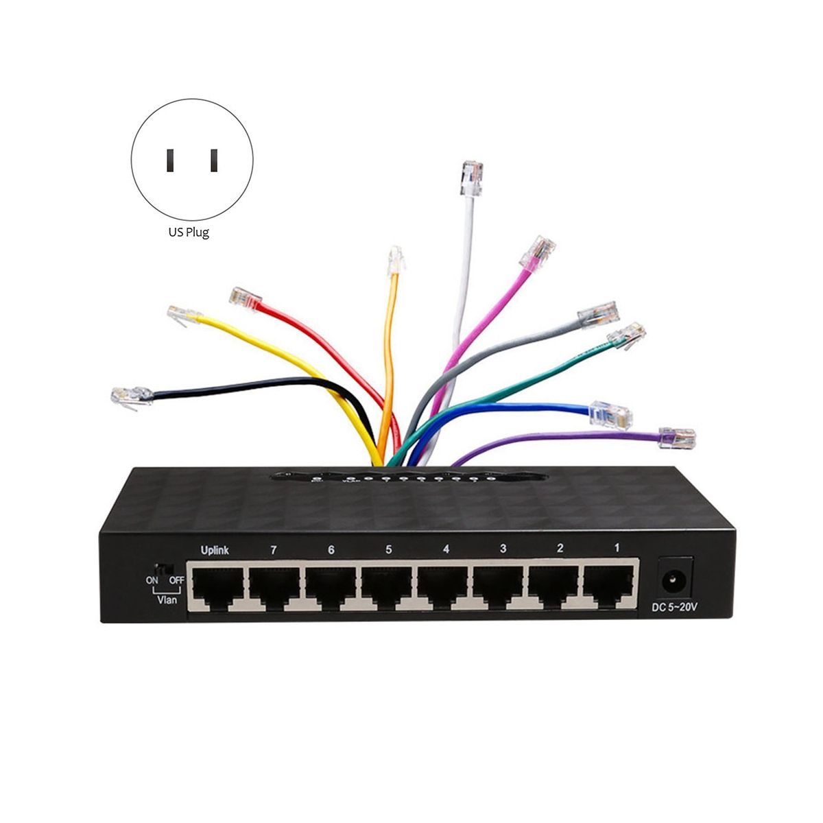 8Port Ethernet Smart Switcher High Performance 1000Mbps
