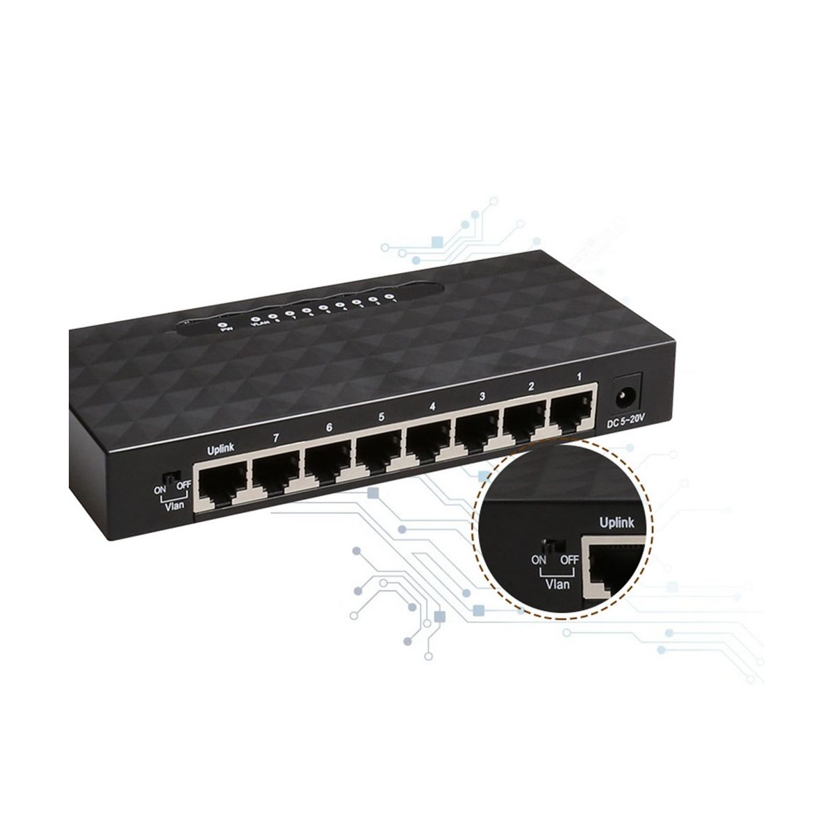 8Port Ethernet Smart Switcher High Performance 1000Mbps