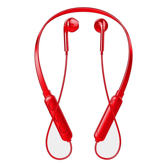 Neck Hanging Wireless Earbud Bluetooth Headset Earphone Red