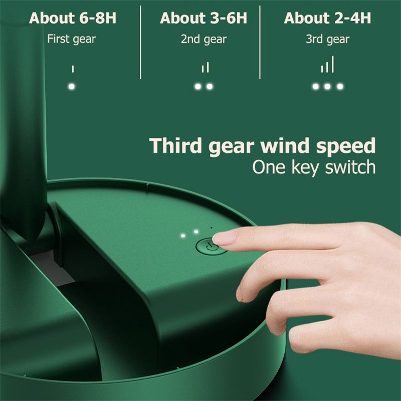 Desk Small Folding Mini Fan Rechargeable 3-speed Portable