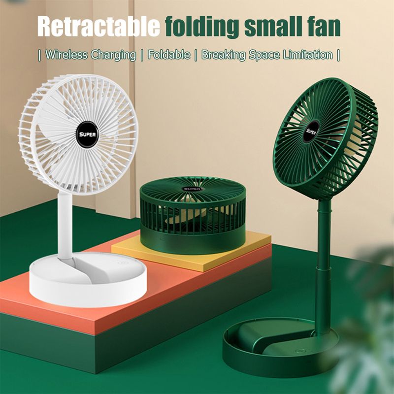 Desk Small Folding Mini Fan Rechargeable 3-speed Portable