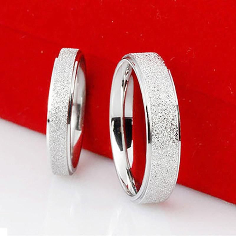 Men Women Wedding Band Ring Stainless Steel Matte-Rose Gold