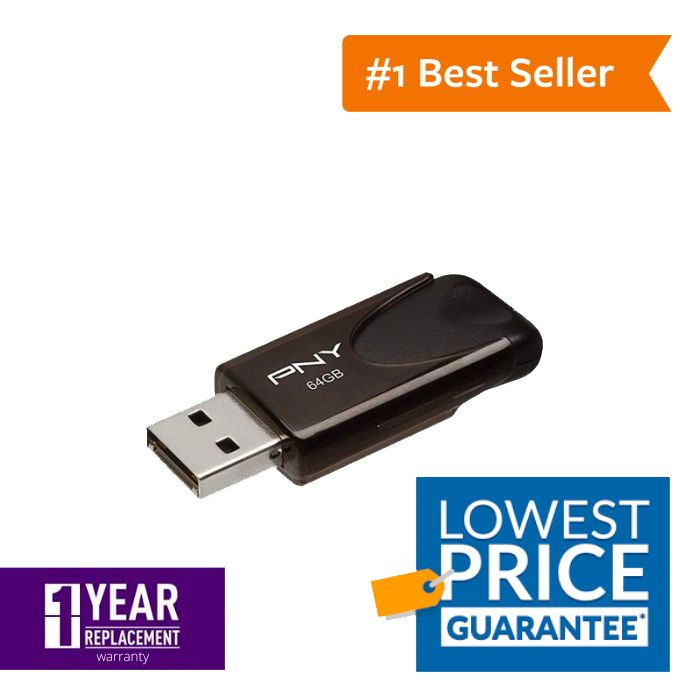 PNY USB 2.0 64GB Flash Drive - Attache 4 - Black