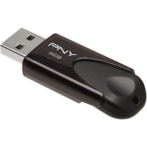 PNY USB 2.0 64GB Flash Drive - Attache 4 - Black