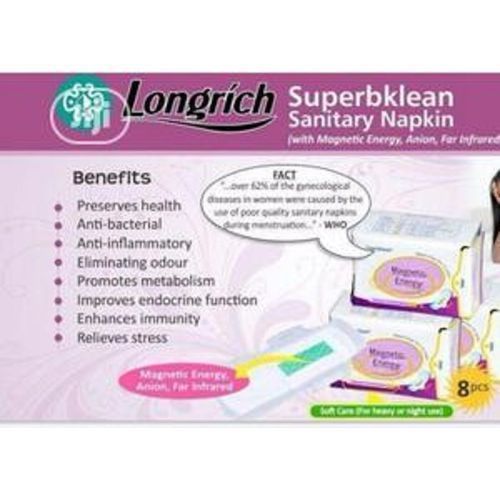Superbklean Magnetic Energy Anion Sanitary Pads 4PCS (HEAVY FLOW)