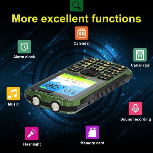 Q1 2.4 5D Louder Speaker 2000mAh Phone - Green