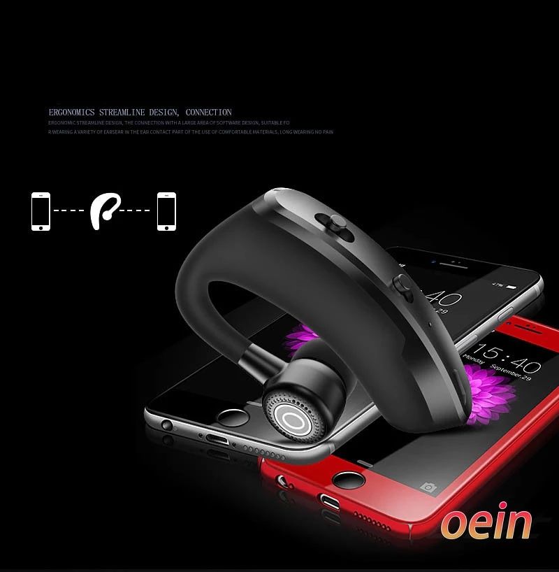 Bluetooth Headset V-9 Ear-buds HD Stereo Noise Cancelling