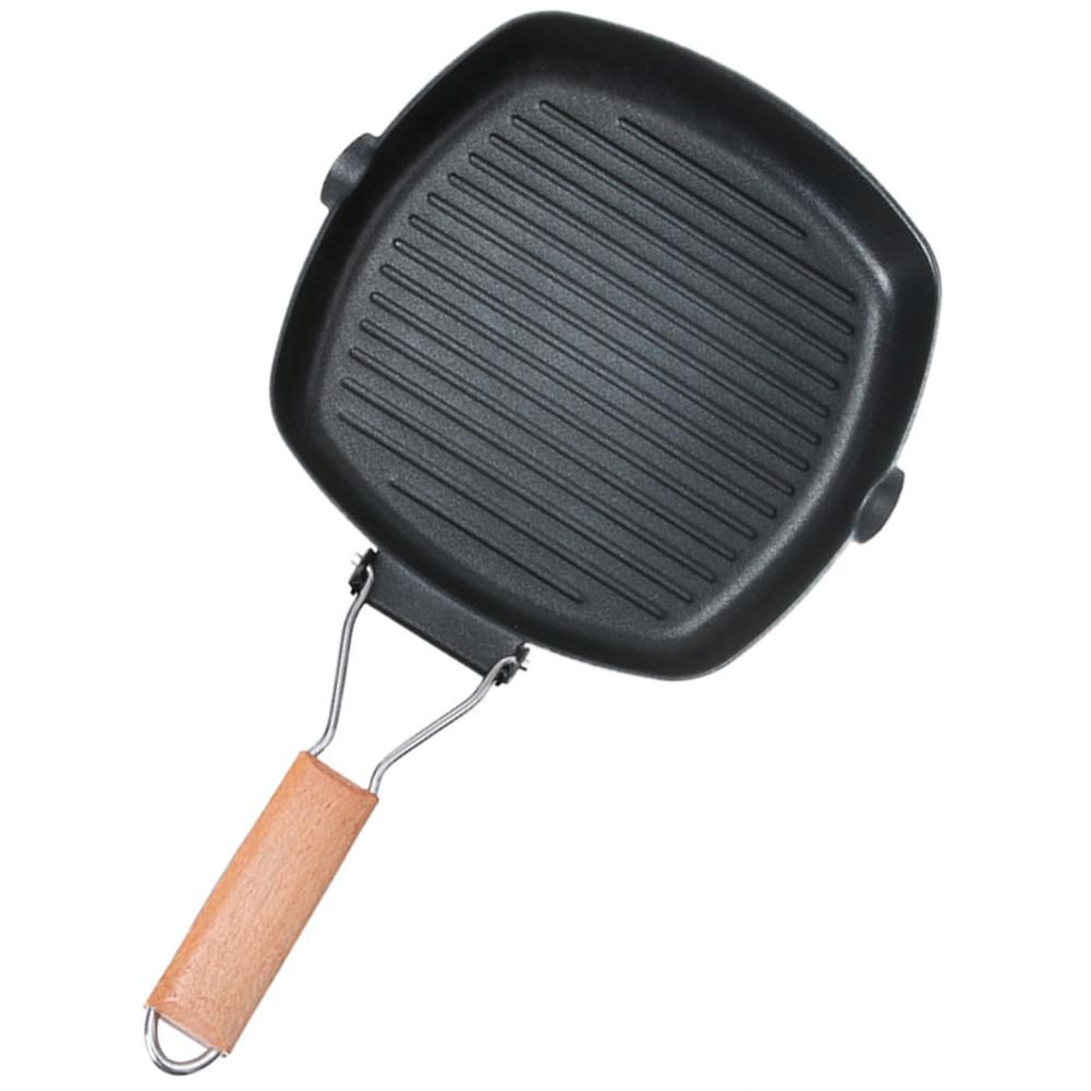 Flat Bottom Steak Breakfast Frying Pan Non-stick-Black