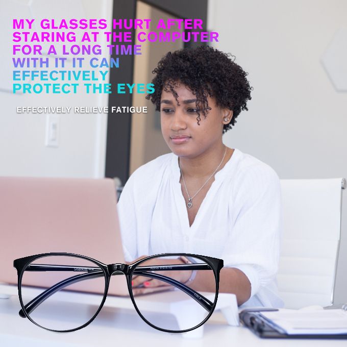 Unisex Anti Blue Light Radiation Protective Computer Screen Glasses-Black