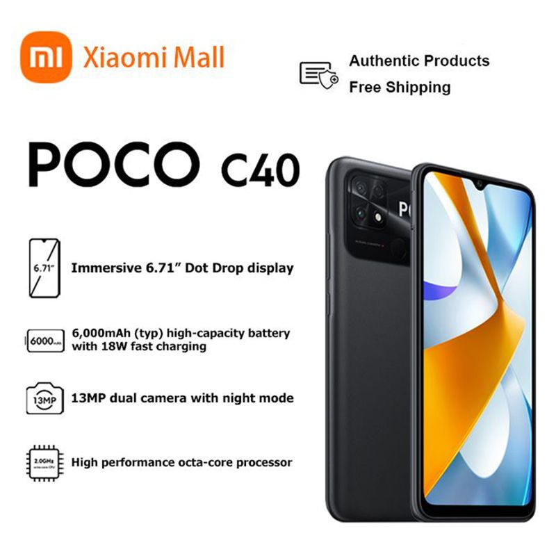 Poco C40 6.71” 4GB RAM/64GB ROM Android 11 - Black
