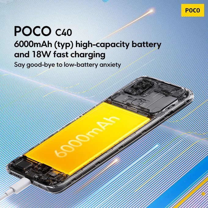 Poco C40 6.71” 4GB RAM/64GB ROM Android 11 - Black