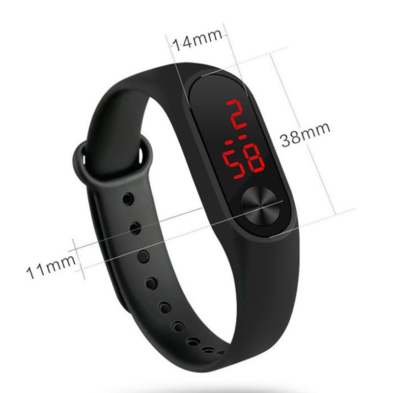 Luminous Led Digital Panel Design Unisex Wristwatch-Black